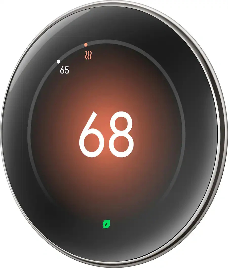 Google Nest Learning Thermostat 4th gen w/ Temperature Sensor - Polished Silver