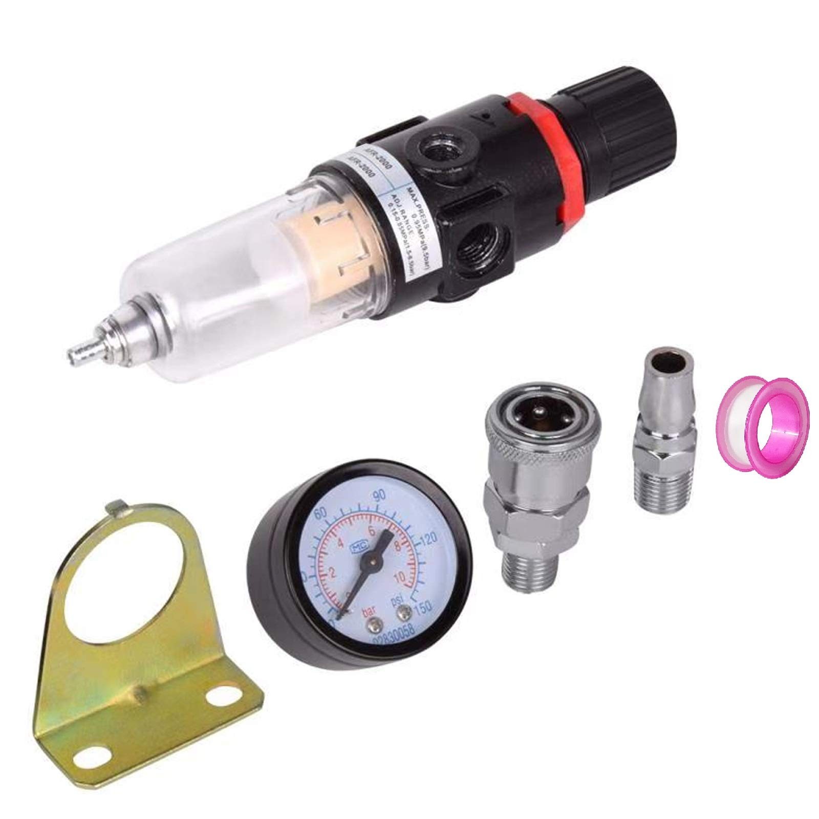 1/4" BSP Air Compressor Moisture Filter Trap Oil Water Separator Regulator
