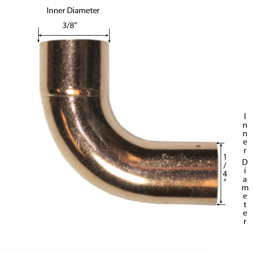 Libra Supply 1/4 inch 90 Degree Copper Long Turn Radius Street Elbow FTGxC,20pcs