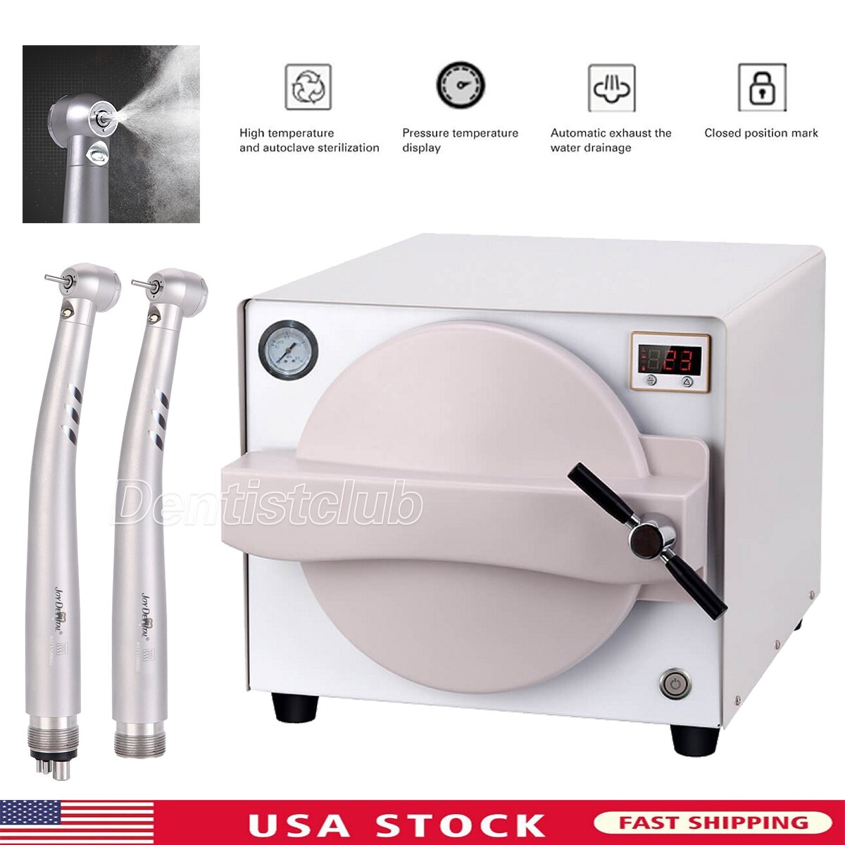 18L Dental Autoclave Steam Sterilizer Medical Sterilization/High Speed Handpiece