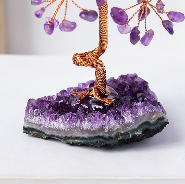 Luck tree!!! Natural pretty amethyst Purple crystal gem tree