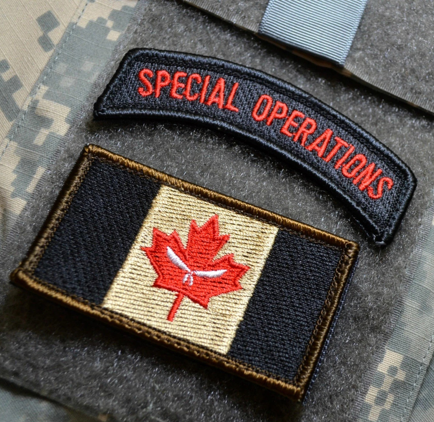 CSOR JTF2 DEUXIÈME FORCE OPÉRATIONNELLE INTERARMÉES: CANADIAN FLAG + SP OPS TAB