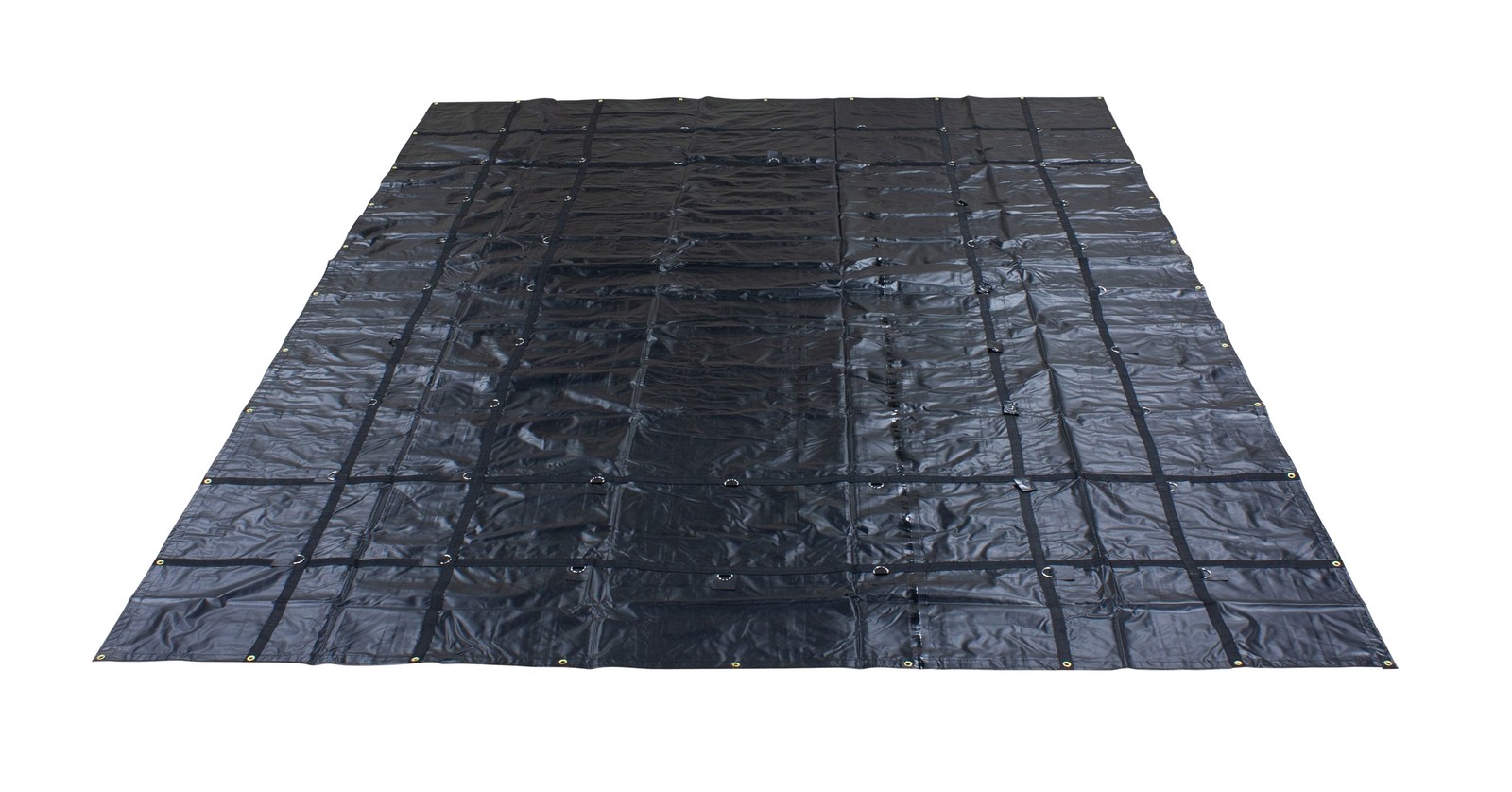 16' x 16' Flatbed Truck Tarps Heavy Duty 18oz Steel Tarp - Black