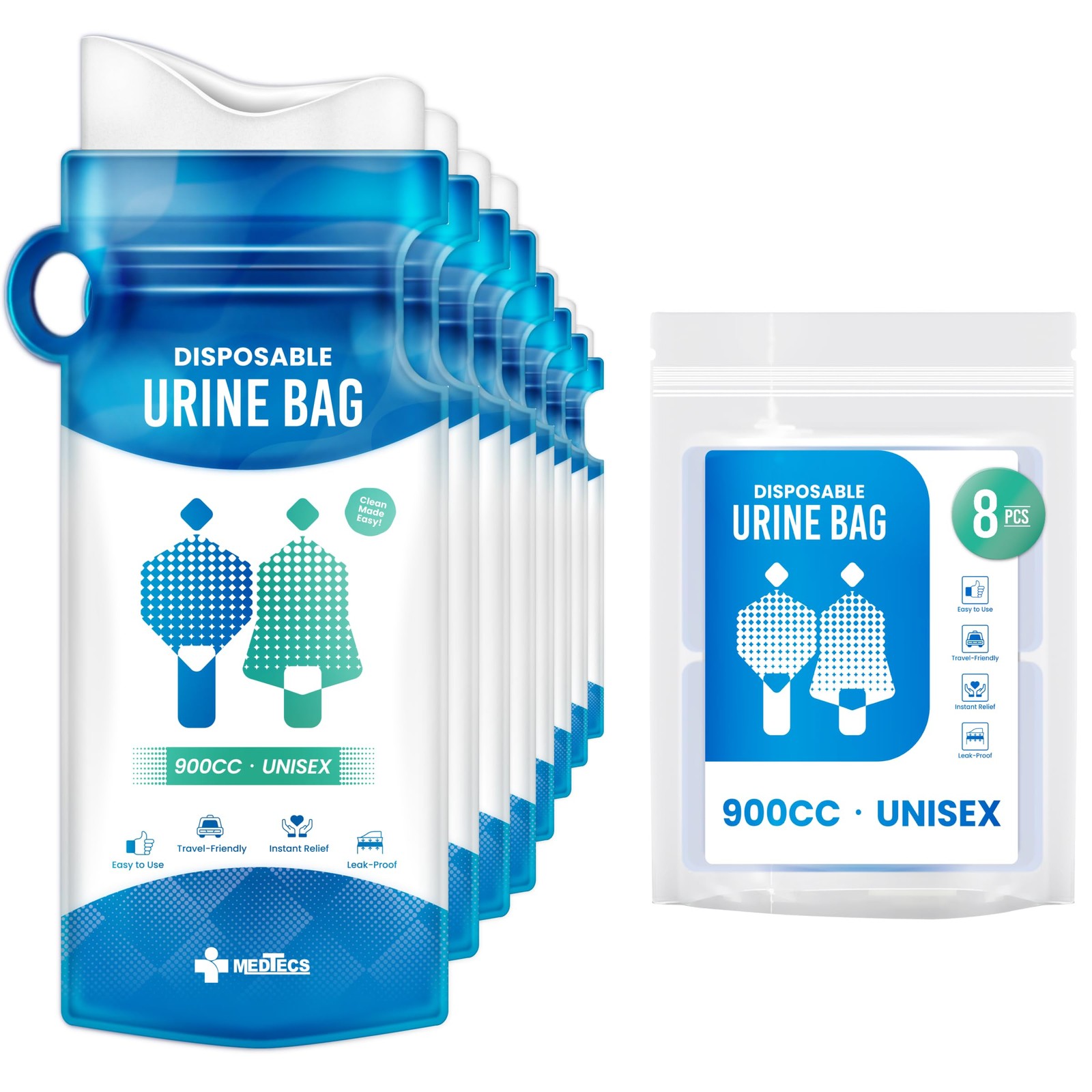 Disposable Urine Bags 800ml Gel Absorbent Travel Emergency Pee Bags Leakproof Ha