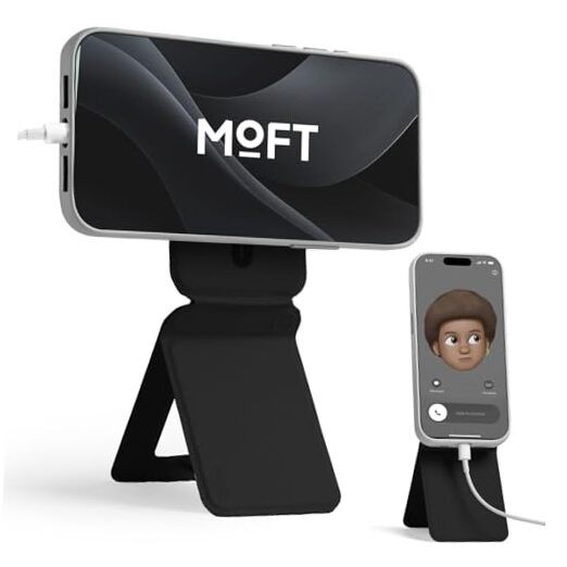 Phone Stand, Magnetic Phone Tripod Stand Stain without Card Slot Jet Black
