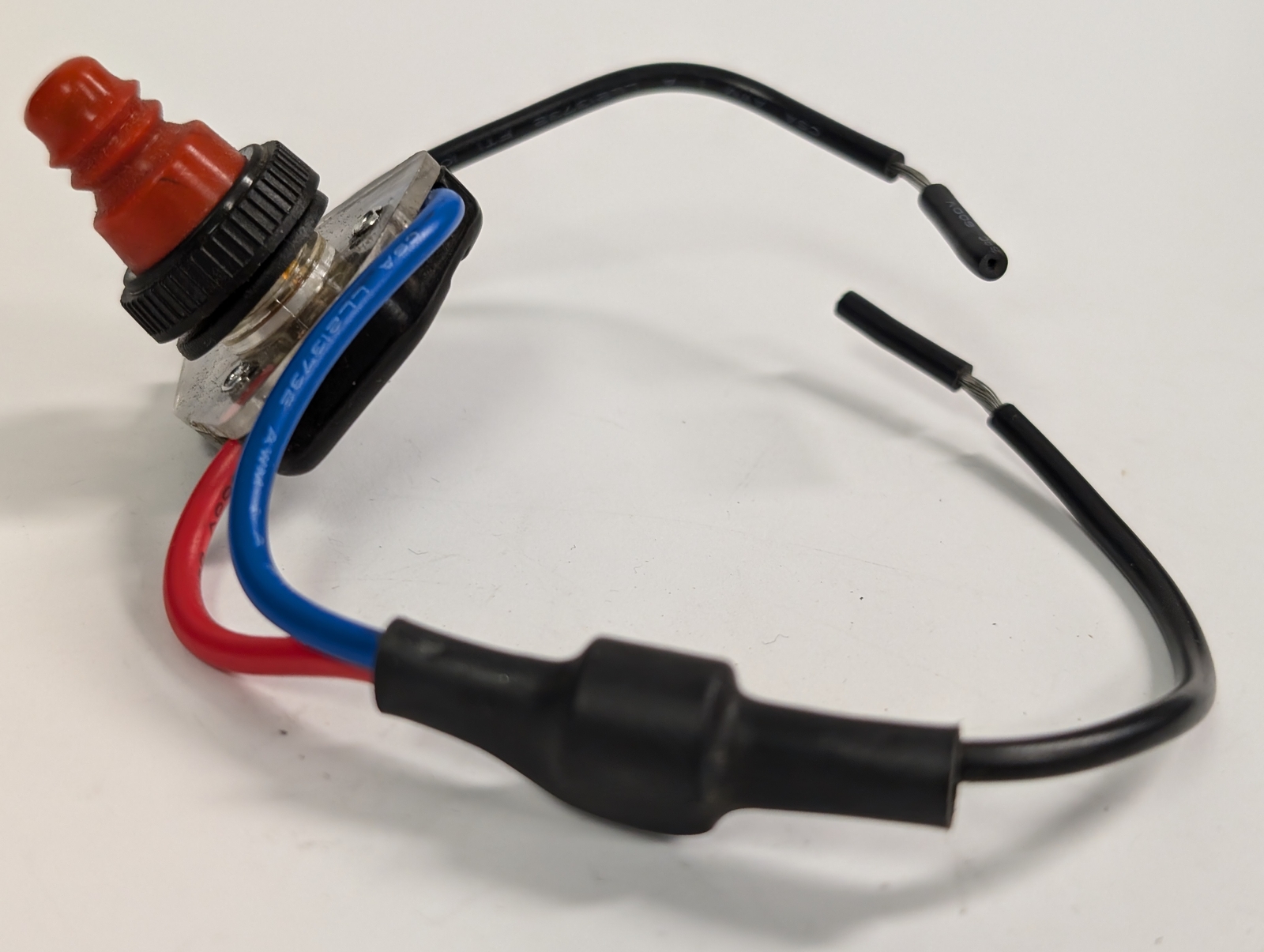 PRE-WIRED PUSH-BUTTON SWITCH W/RUBBER BOOT (OFF-OFF-ON)