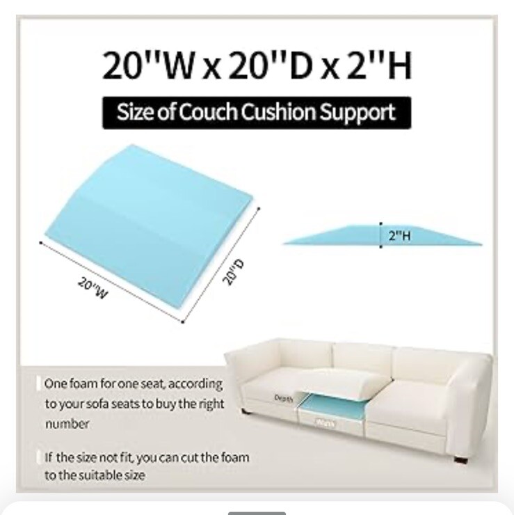 Tromlycs Couch Sofa Cushion Support for Sagging Seat Arched Furniture Seat Un...