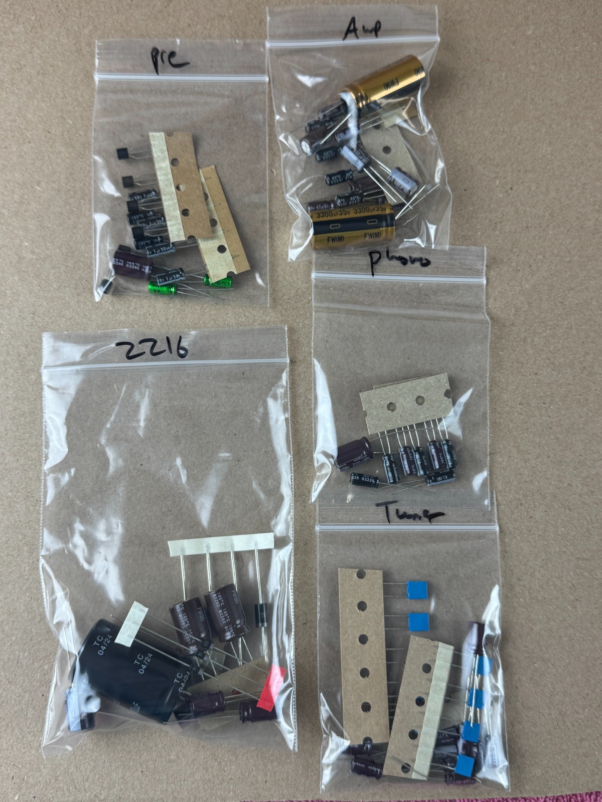 Marantz 2216 Complete Rebuild Kit High-Quality Receiver Recap Caps Transistors