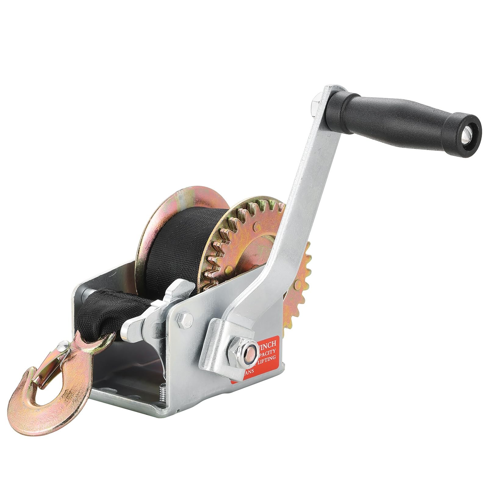 800 LBS Heavy Duty Boat Trailer Hand Winch 16 FT Strap TwoWay Ratchet Gear