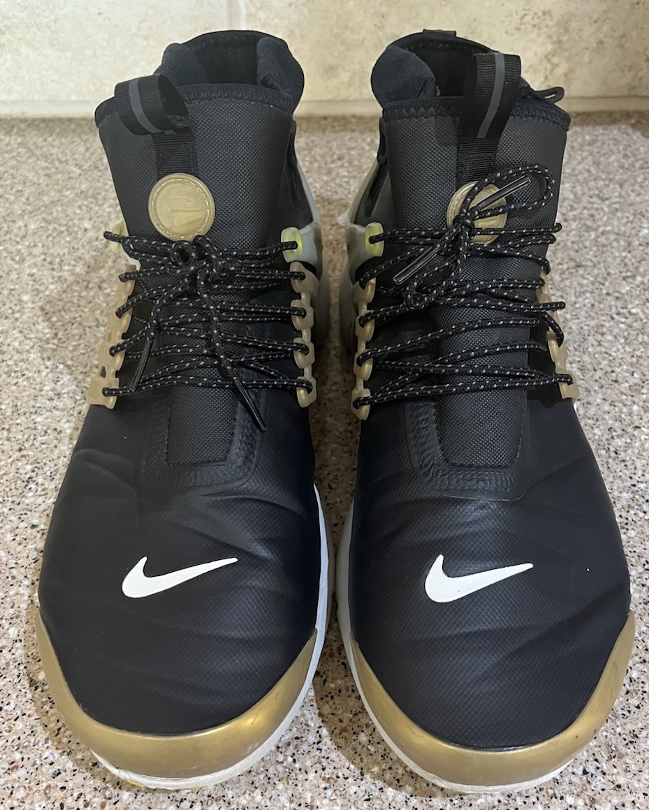 Nike Air Presto Mid Utility Men’s 12 Black Gold Yellow 859524-002 Shoes