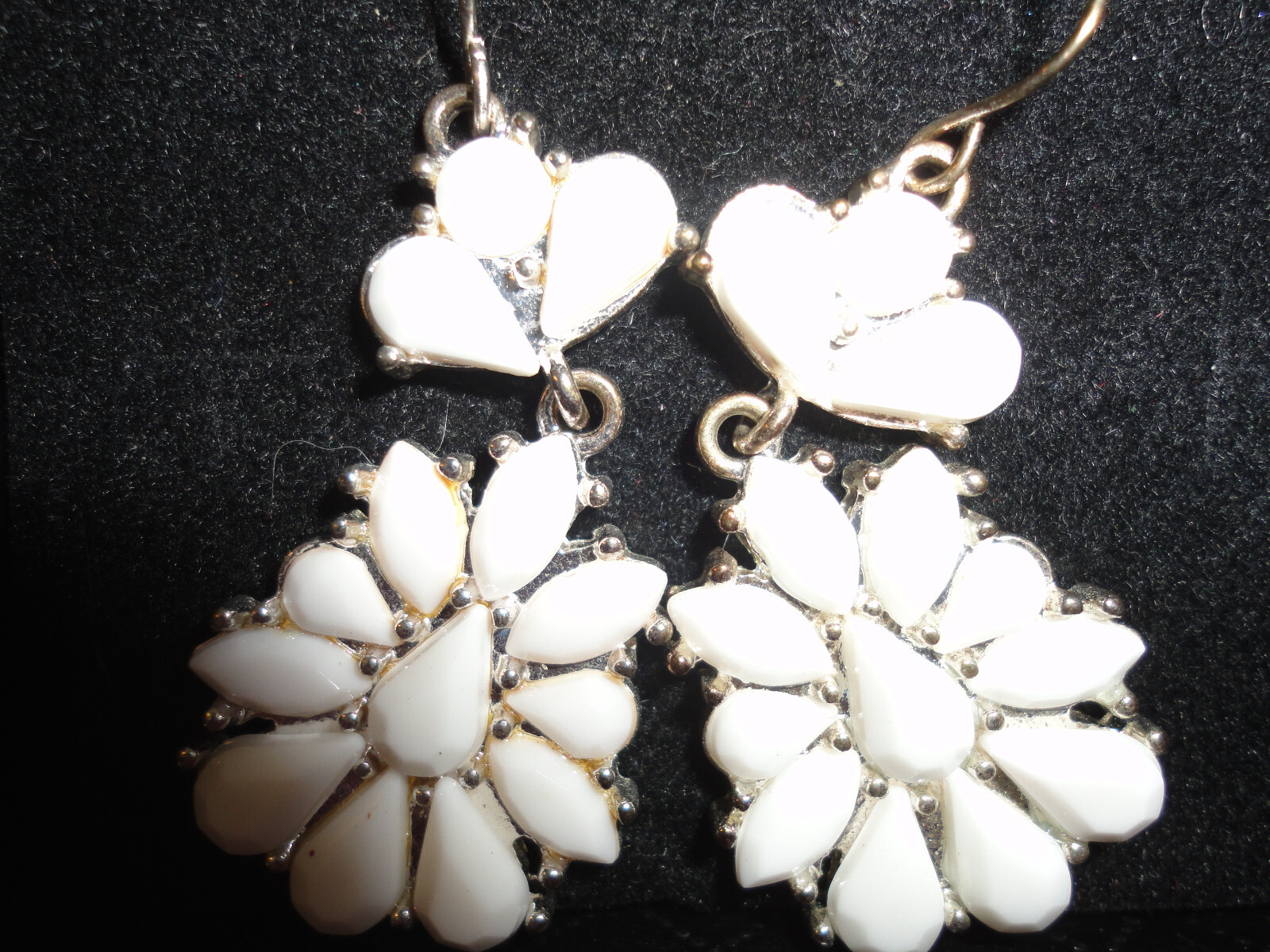 2 Pair Vintage Pierced Earrings Dangle Hook Wire