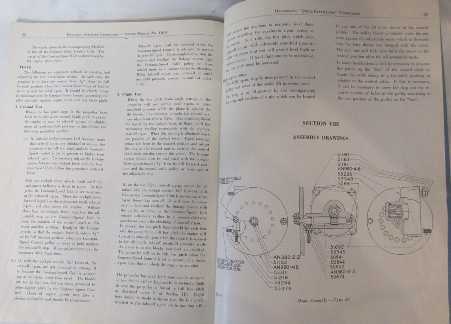 Hamilton Standard Hydromatic Quick-Feathering Propellers Service Manual VTG 1938