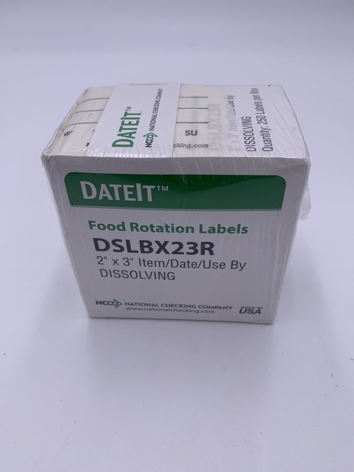 DATEIT Food Rotation Labels DSLBX23R (2"× 3" Item/Date/Use By) Dissolving.