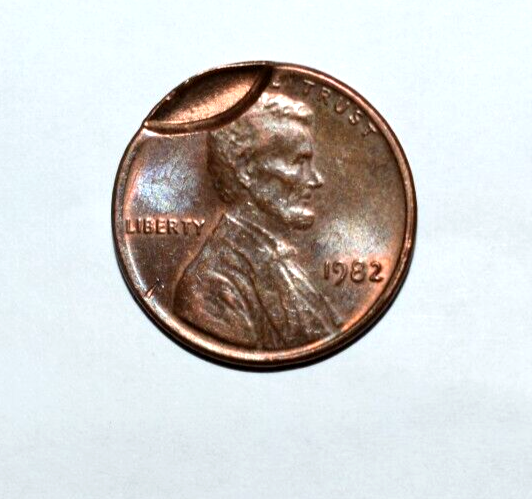 1982 No Mint P Lincoln Penny Error No Mint Mark Copper Varity Indent Multi Error