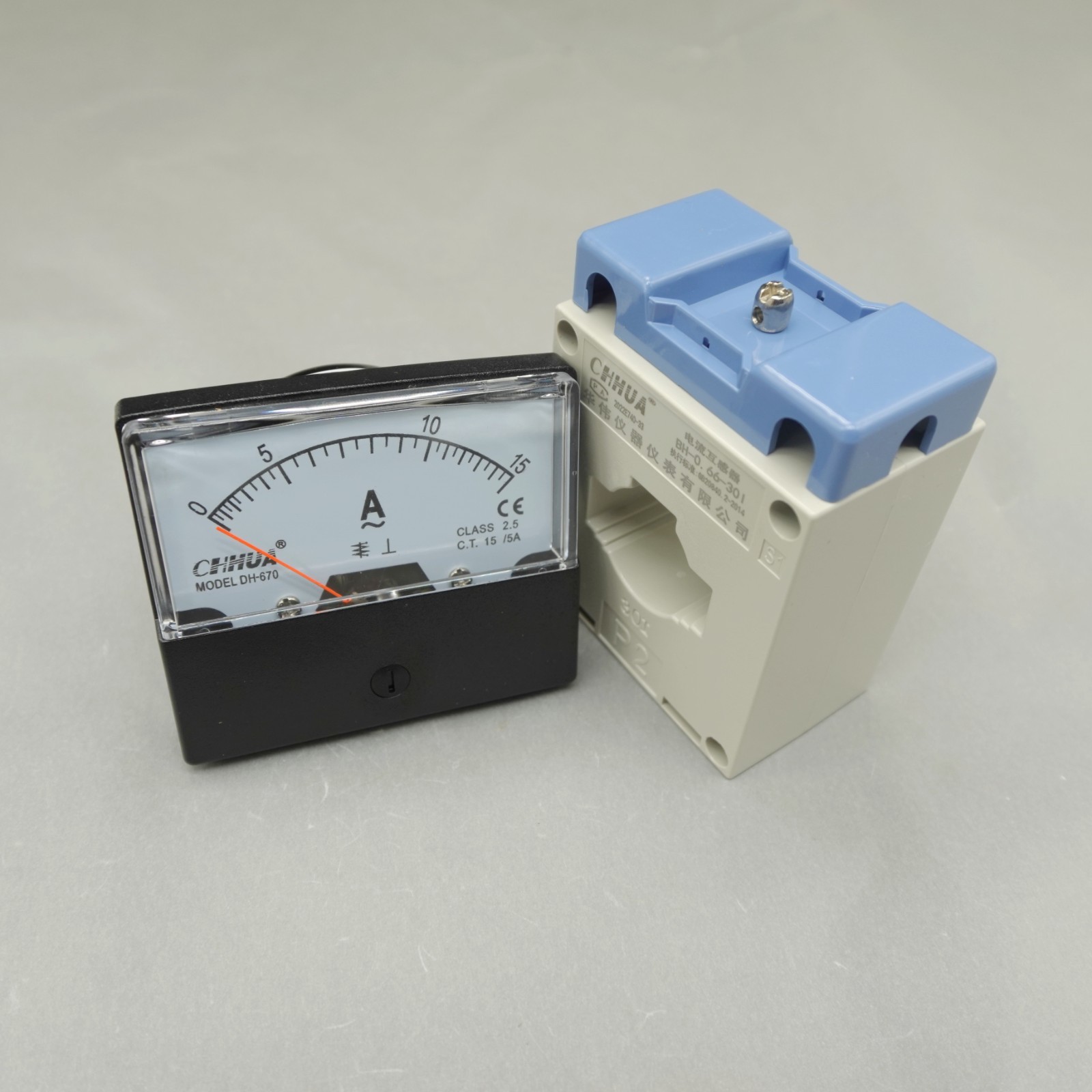 1PC DH-670 AC 0-15A Analog Ammeter Panel AMP Current Meter with transformer