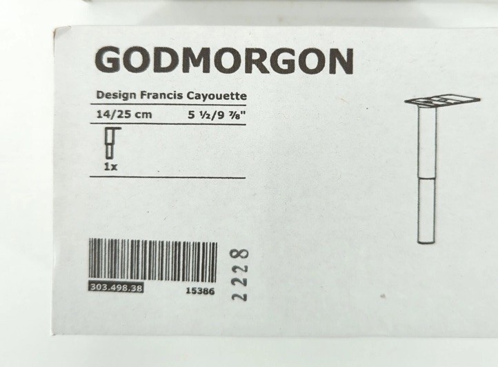 IKEA Godmorgon Leg Round Stainless Steel (14 to 25cm) 5 7/8 to 9 7/8” 303.498.38