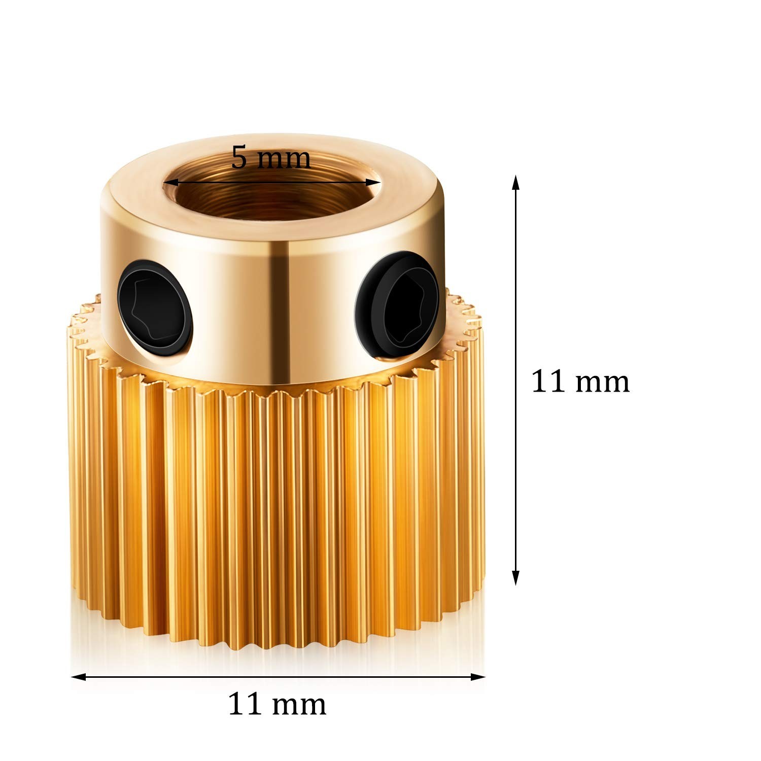 10 Pack Compact 40 Teeth Brass Extruder Gears - Boost 3D Print Performance