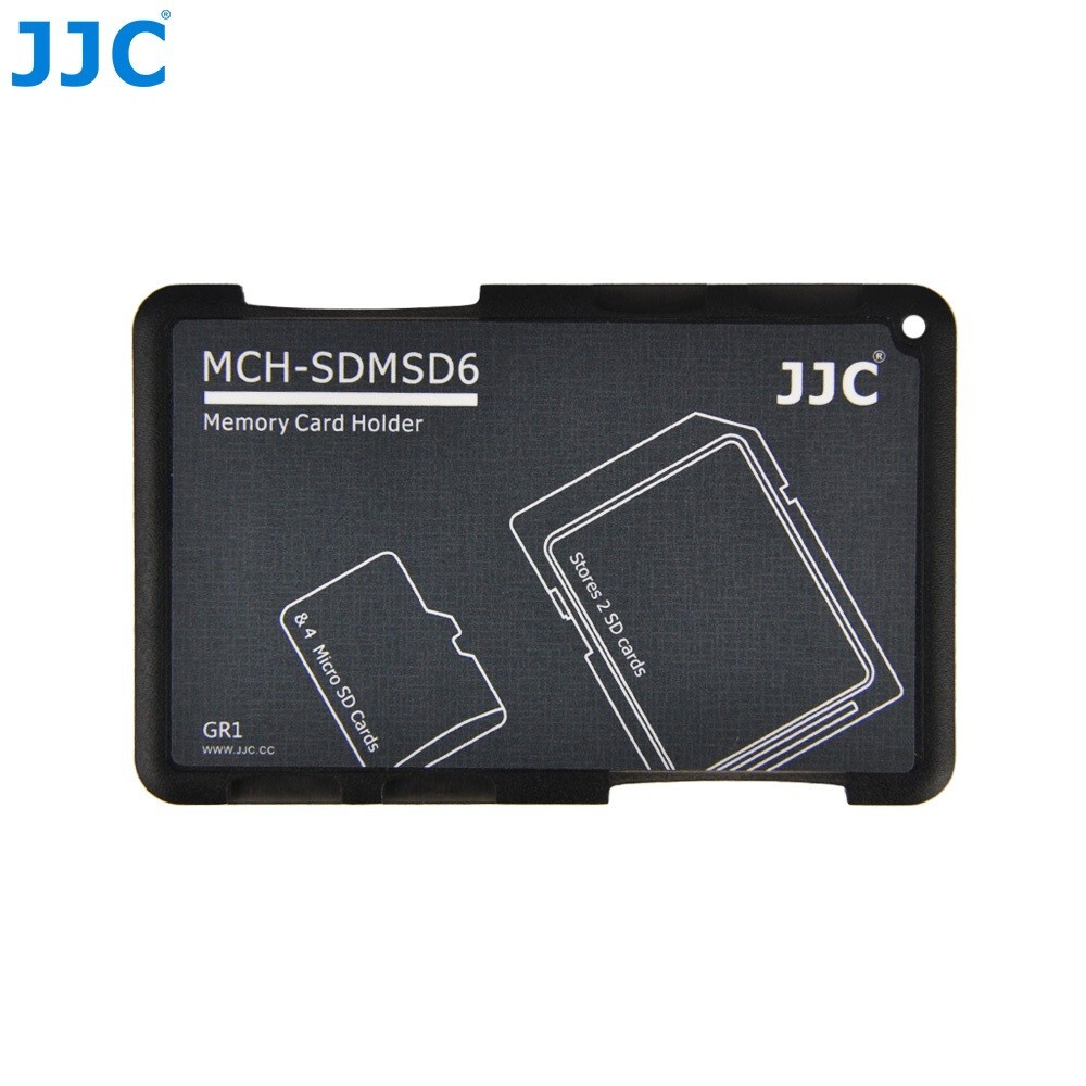 JJC Memory Card Case for 4x microSD + 2x SD Cards Gray Model MCH-SDMSD6GR