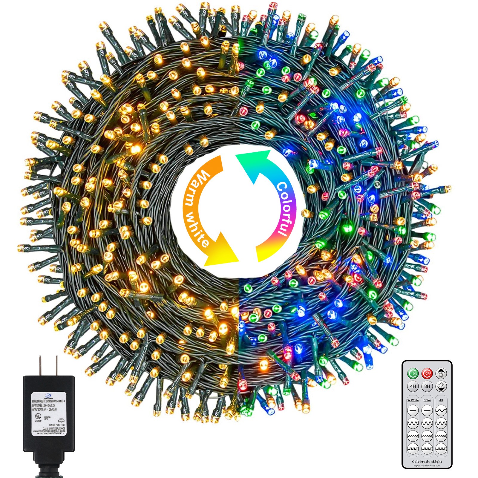 108-148FT LED Christmas LED String Lights with Remote Timer Indoor Outdoor Decor