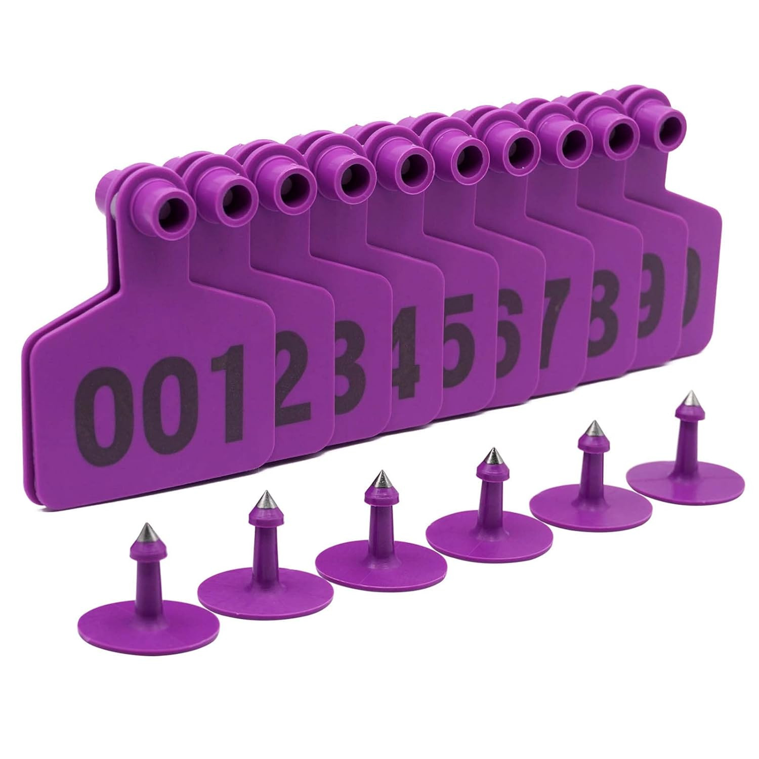 Numbered Ear Tags 001-100 Count Plastic Livestock Ear Tags with Numbers for Catt