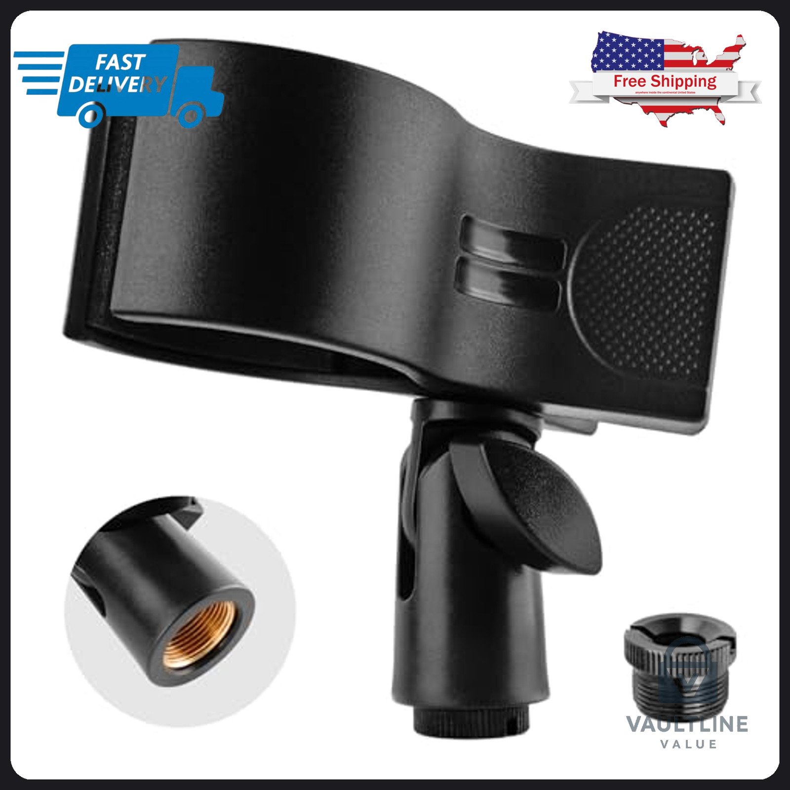BILIONE Adjustable Microphone Clip for Large Handheld Condenser Mics