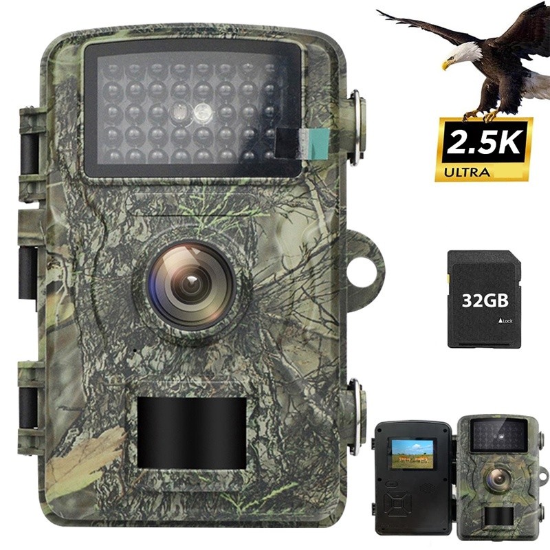 24MP Hunt Game Trail Camera 1440P Wildlife Waterproof Cam Night Vision+32G Card