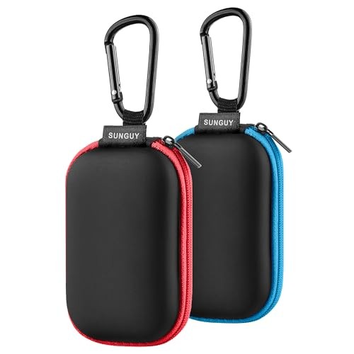 Earbuds Case 2Pack, Rectangle Earbuds Carrying Case, Portable Red+Blue