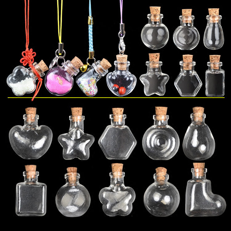 Mini Small Cork Stopper Glass Vial Jars Containers Bottle Drift Bottle 21 Styles