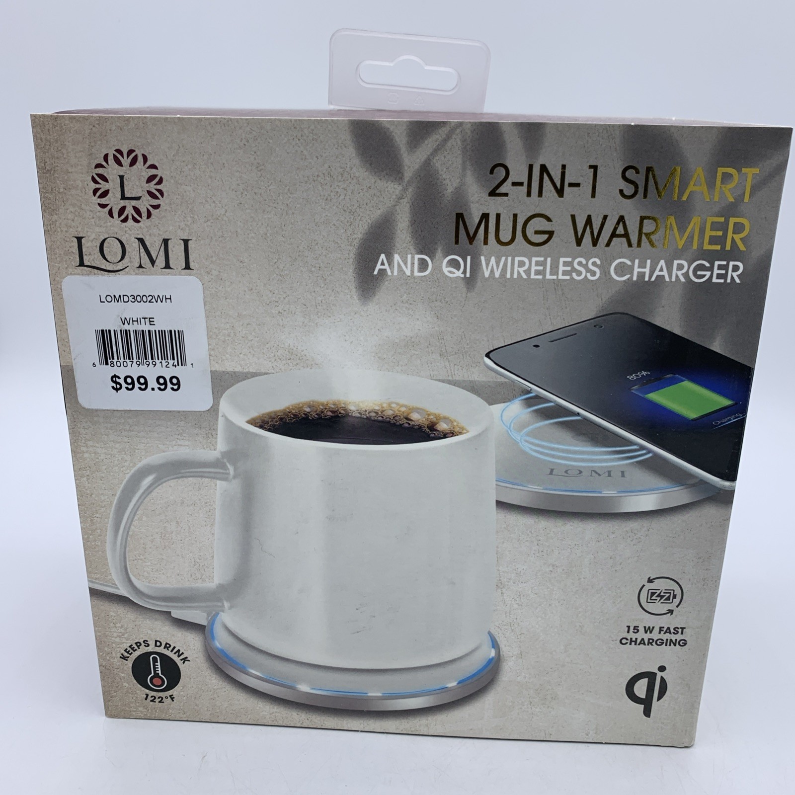 Lomi 2 In 1 Smart Mug Warmer And QI Wireless Charger Ceramic Cup, NEW IN BOX