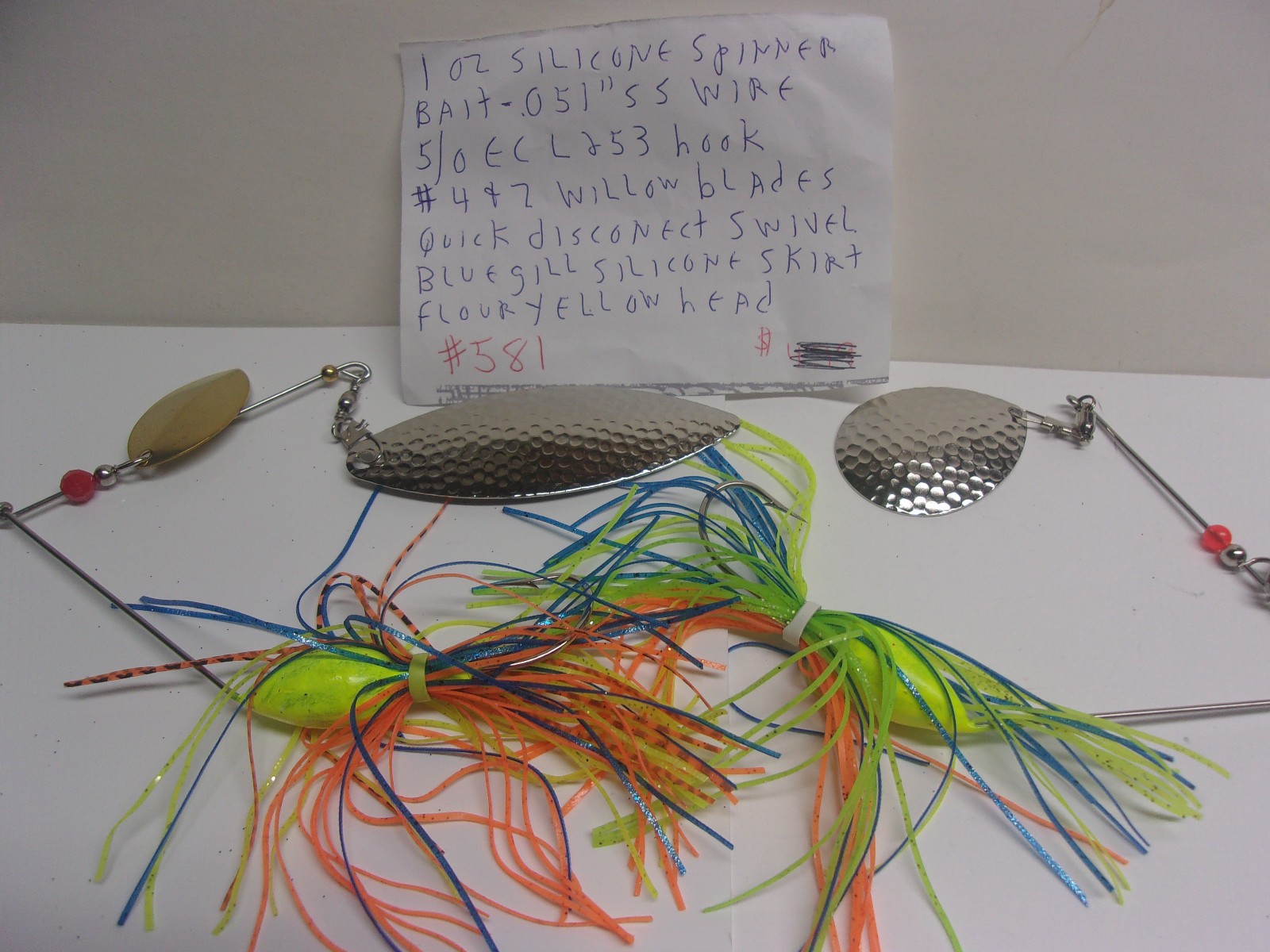2-1 OZ  Spinner Baits 5/0 E C l253 .051" S S  wire FREE MAILING # 581