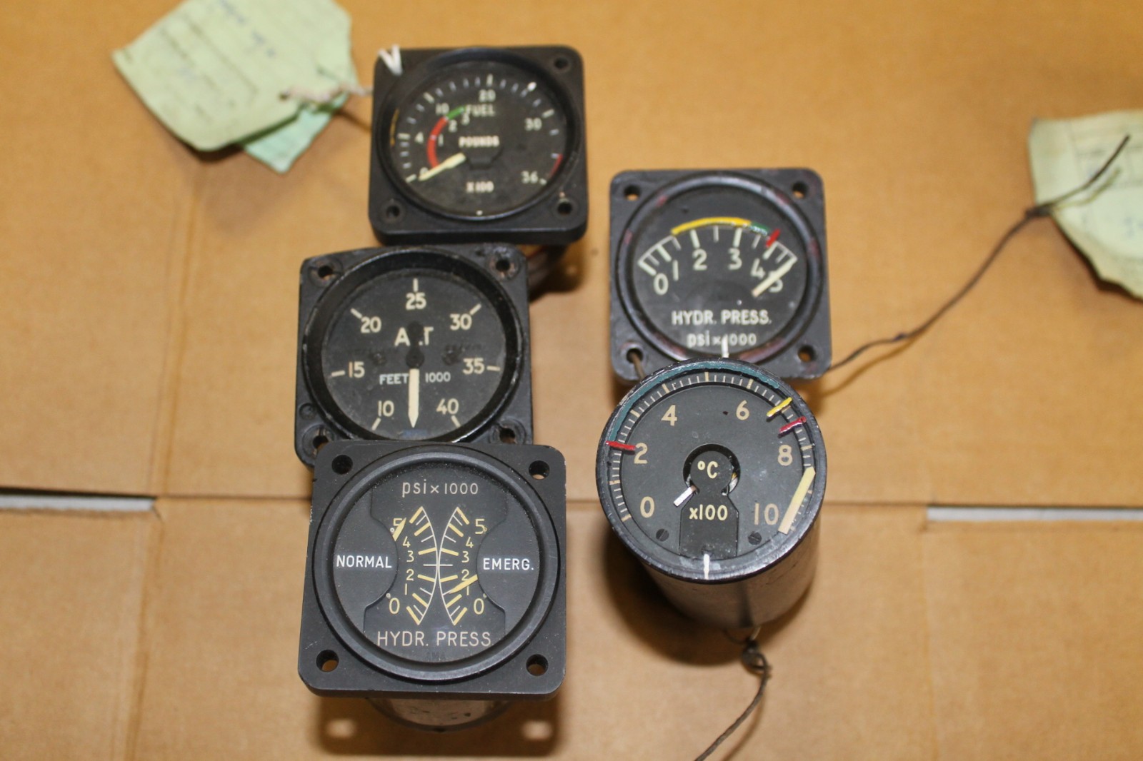 LOT OF VINTAGE  SMITHS UK,  VDO &  A.M.A.  AIRCRAFT INSTRUMENTS, USED