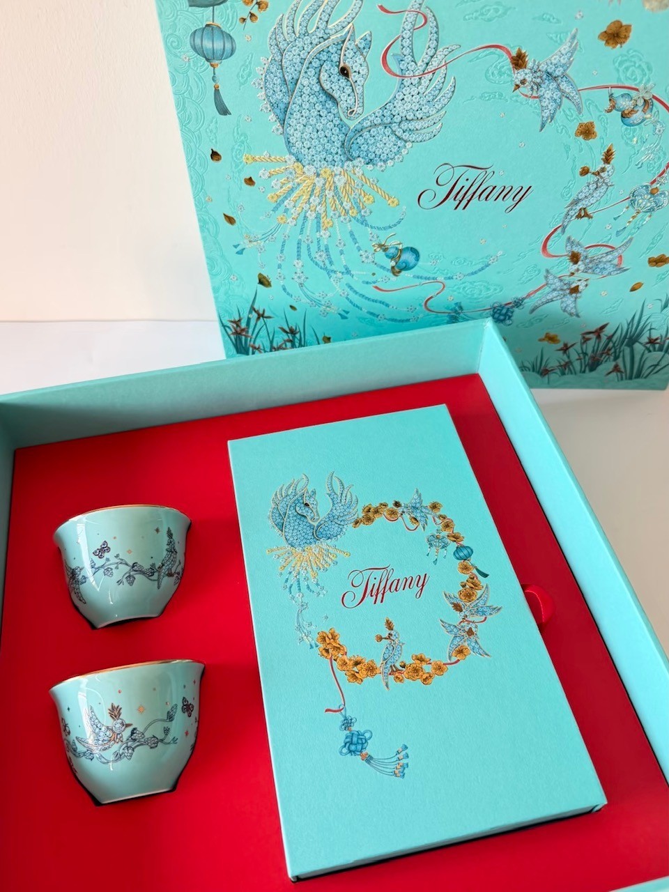 Tiffany & Co 2026 bird on a rock ceramic tea cups & envelopes box set