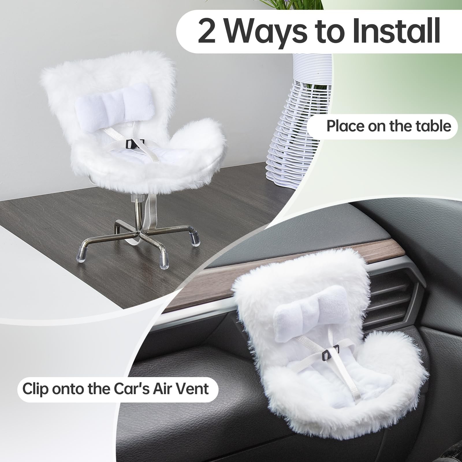 Doll Car Seat Compatible with Bubudoll, Small for 6 inches, White