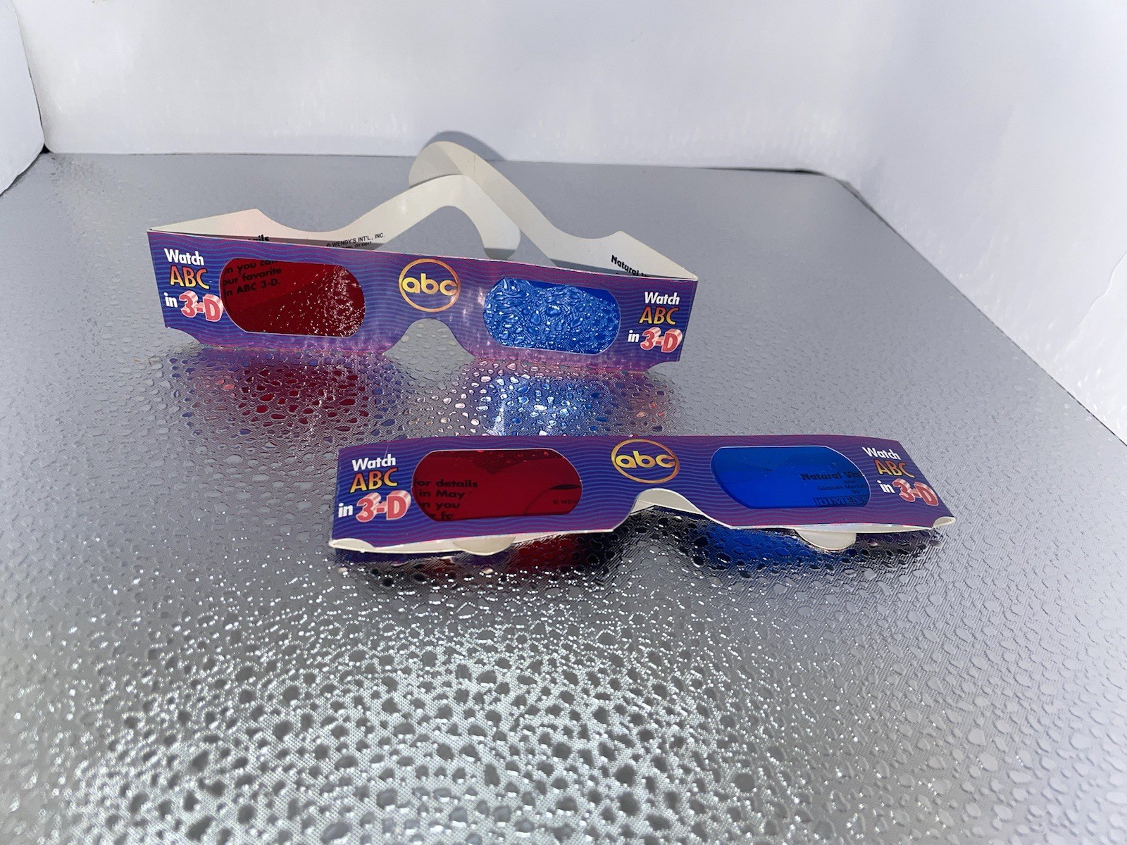 Vintage 1997 ABC TV Wendy’s 3D Glasses Movie 3-D 1990s Original Rare - Set of 2