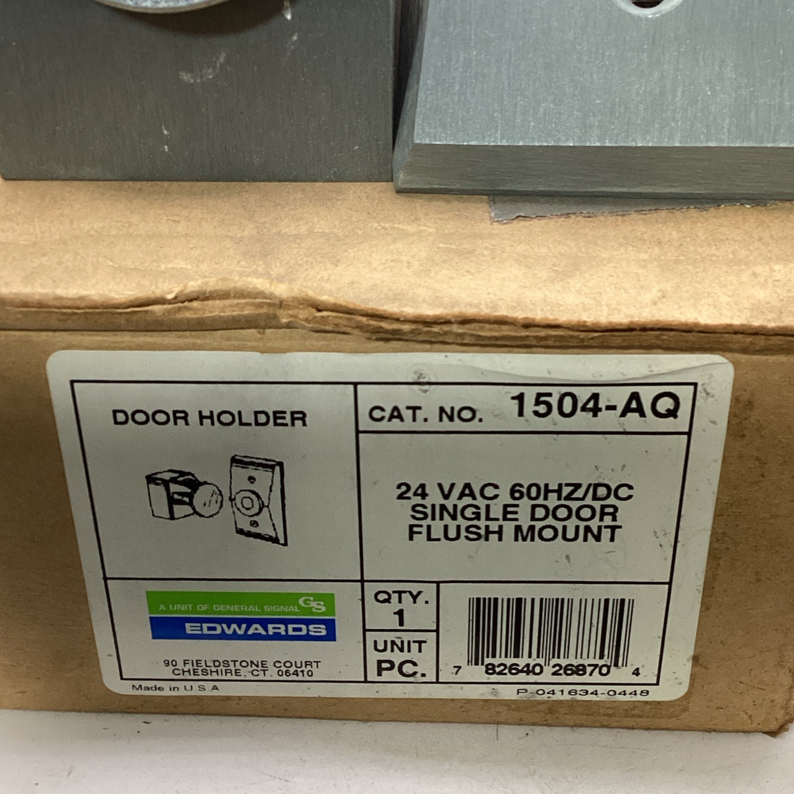 Edwards 1504-AQ Door Holder 24 Vac 60Hz/DC Single Door Flush Mount NEW