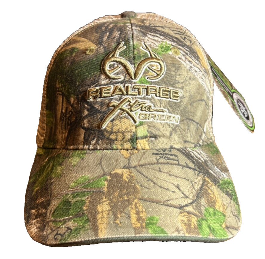 Realtree™  REALTREE Xtra GREEN & Antler Camo Mesh Hat ~ Adjustable ~ BOX SHIPPED