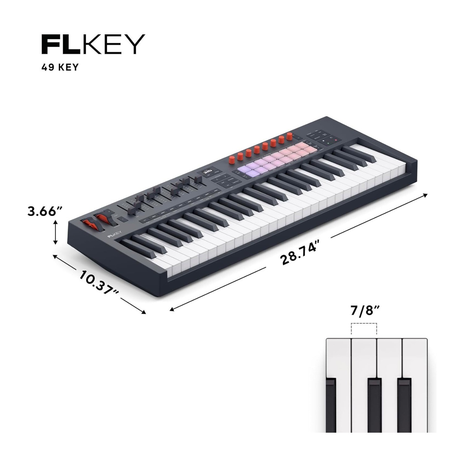 Novation FLkey 2 49-Key MIDI Keyboard Controller for FL Studio with RGB Pads