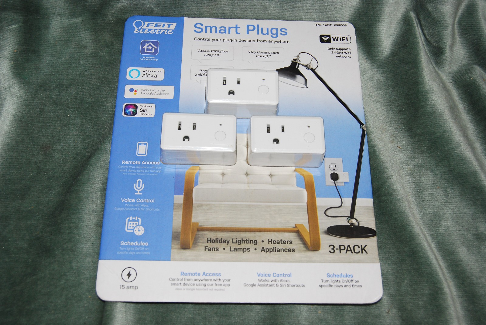 Feit Electric 1368338 2.4GHz WiFi Smart Plug 3-pack - NEW SEALED