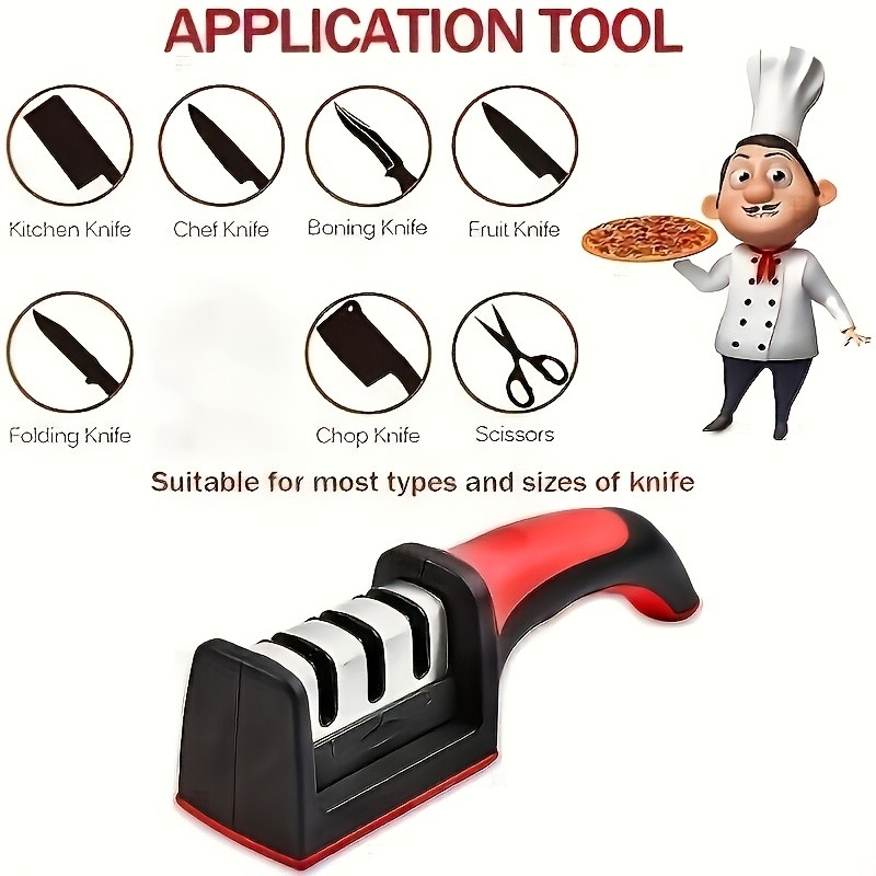 4-Stage Professional Manual Knife Sharpener Kitchen Tungsten Ceramic