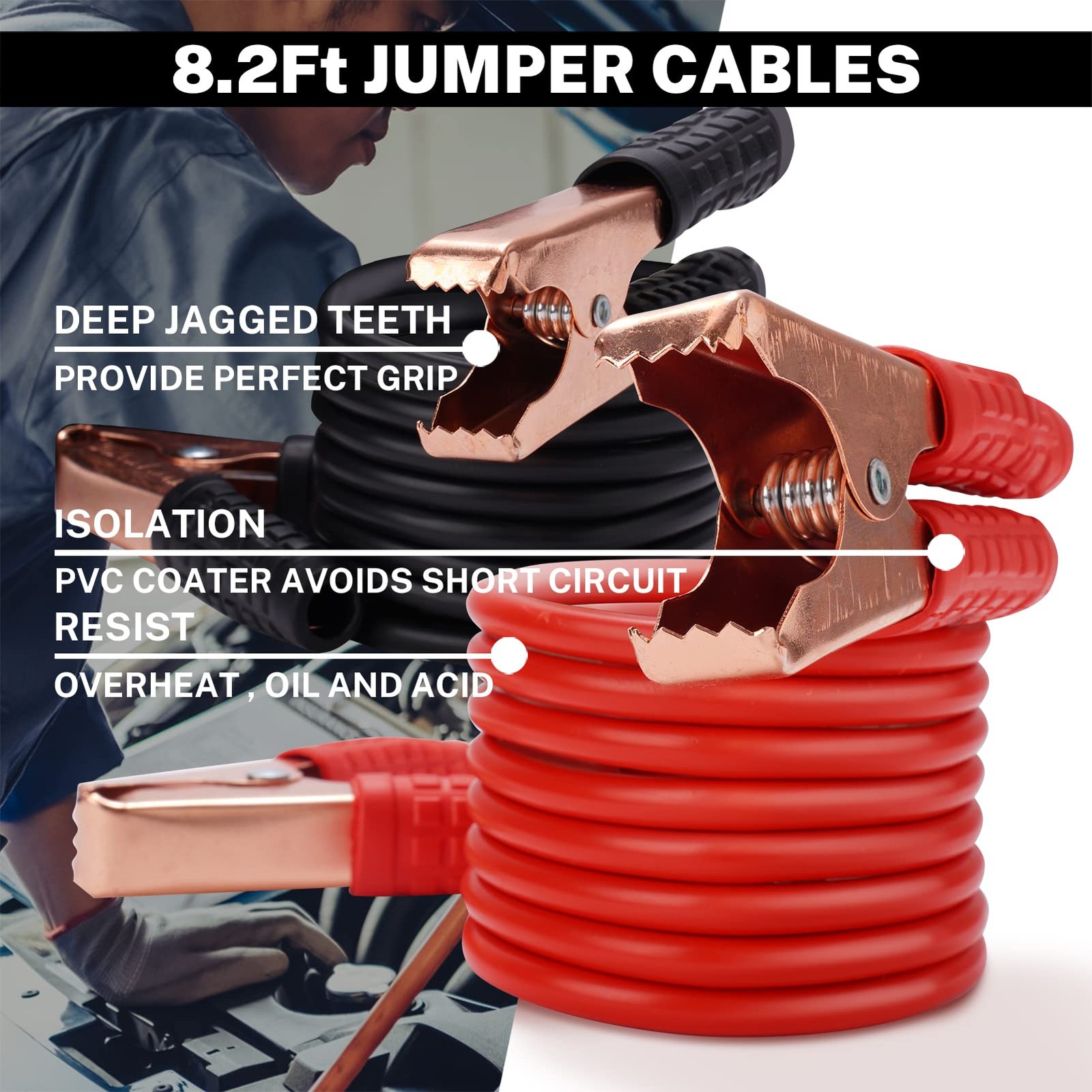 Emergency Car Kit with Jumper Cables, Automotive Safety Gear for Vehicles