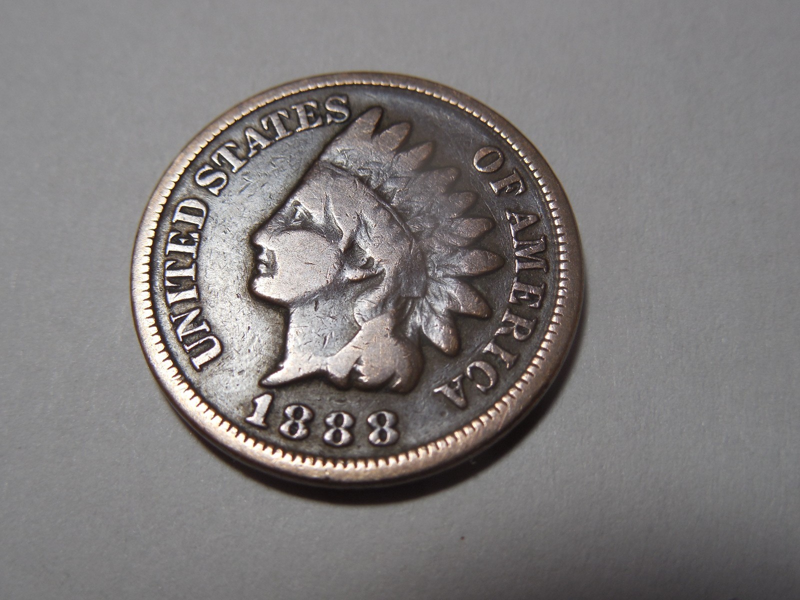 1888 Indian Head Penny in VG condition.  Nice.  Partial Liberty. But you decide!