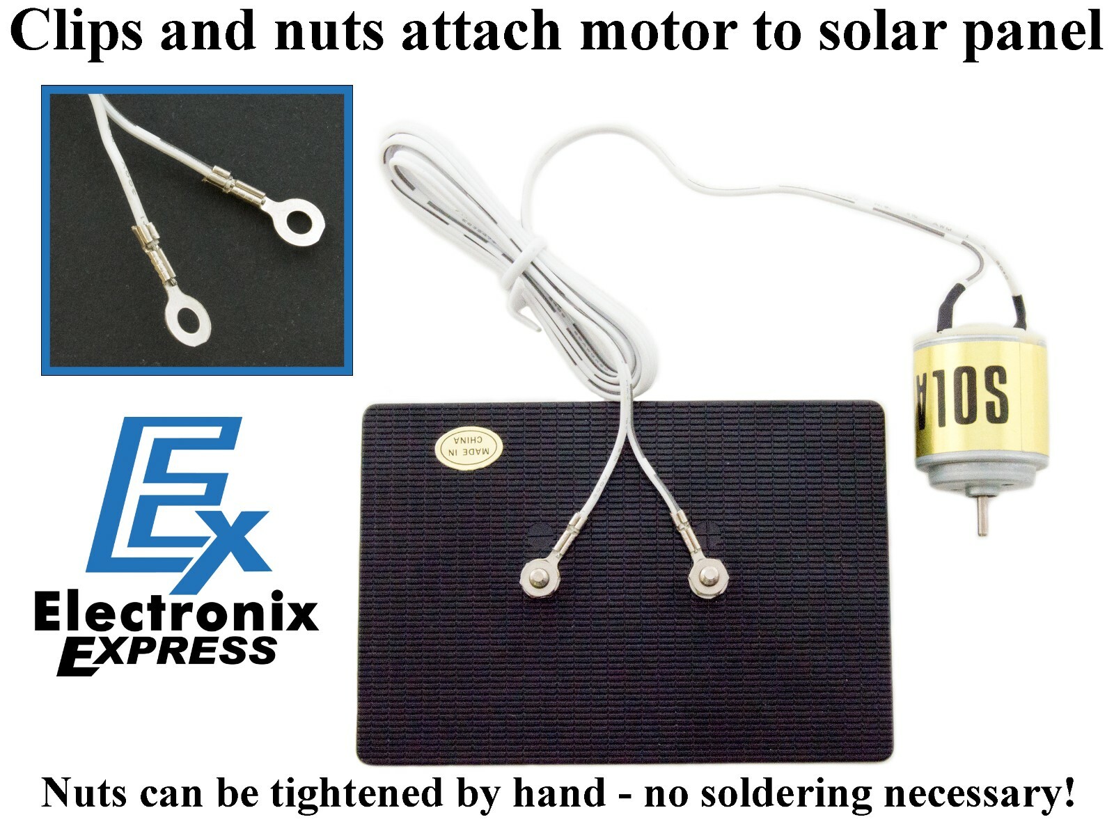 Solar Motor Kit - 1V/400mA Solar Cell Module and DC Solar Motor with Motor Clip