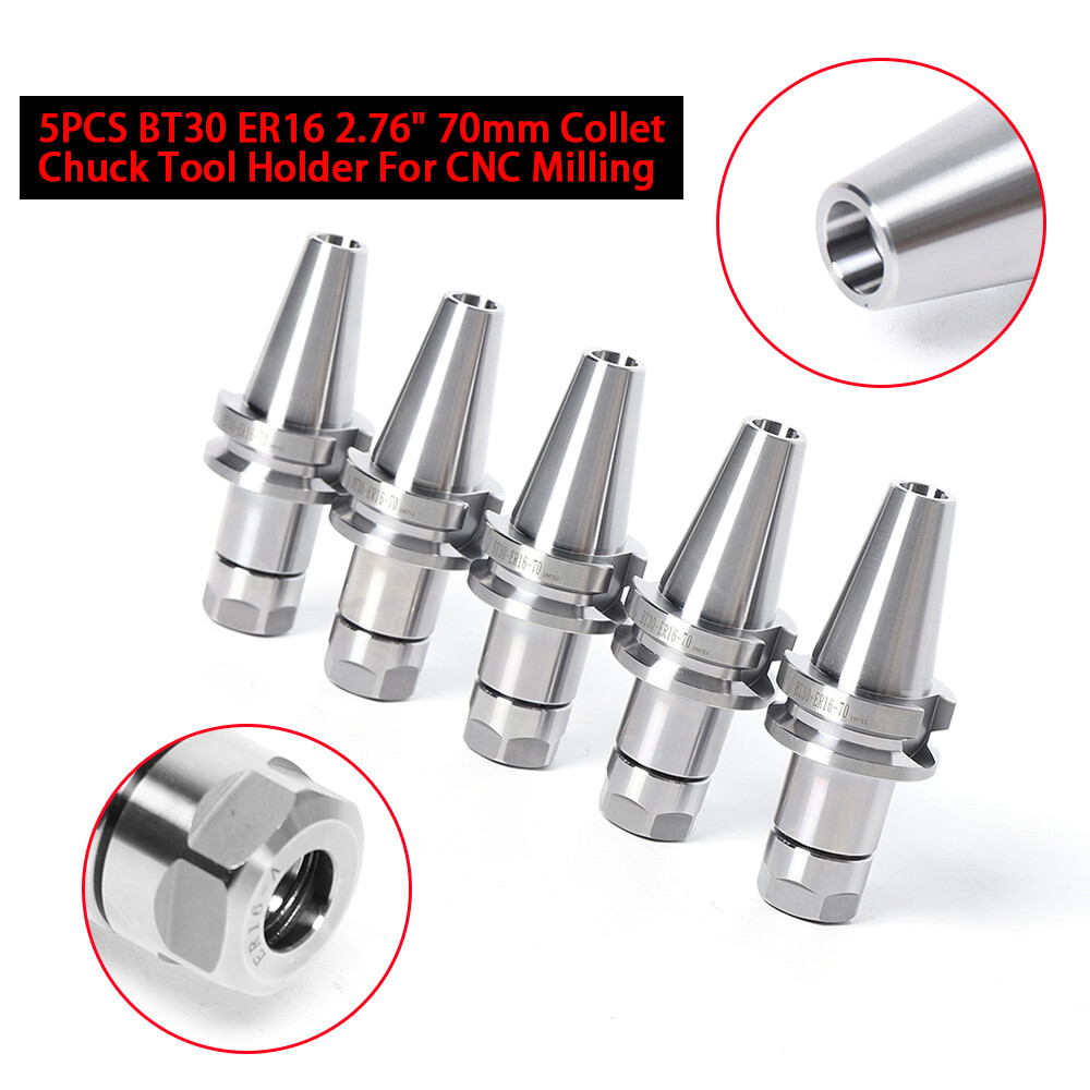 BT30 ER16 2.76" 70mm 5PCS KIT Collet Chuck Tool Holder Balance 12000RPM BT30 5PC
