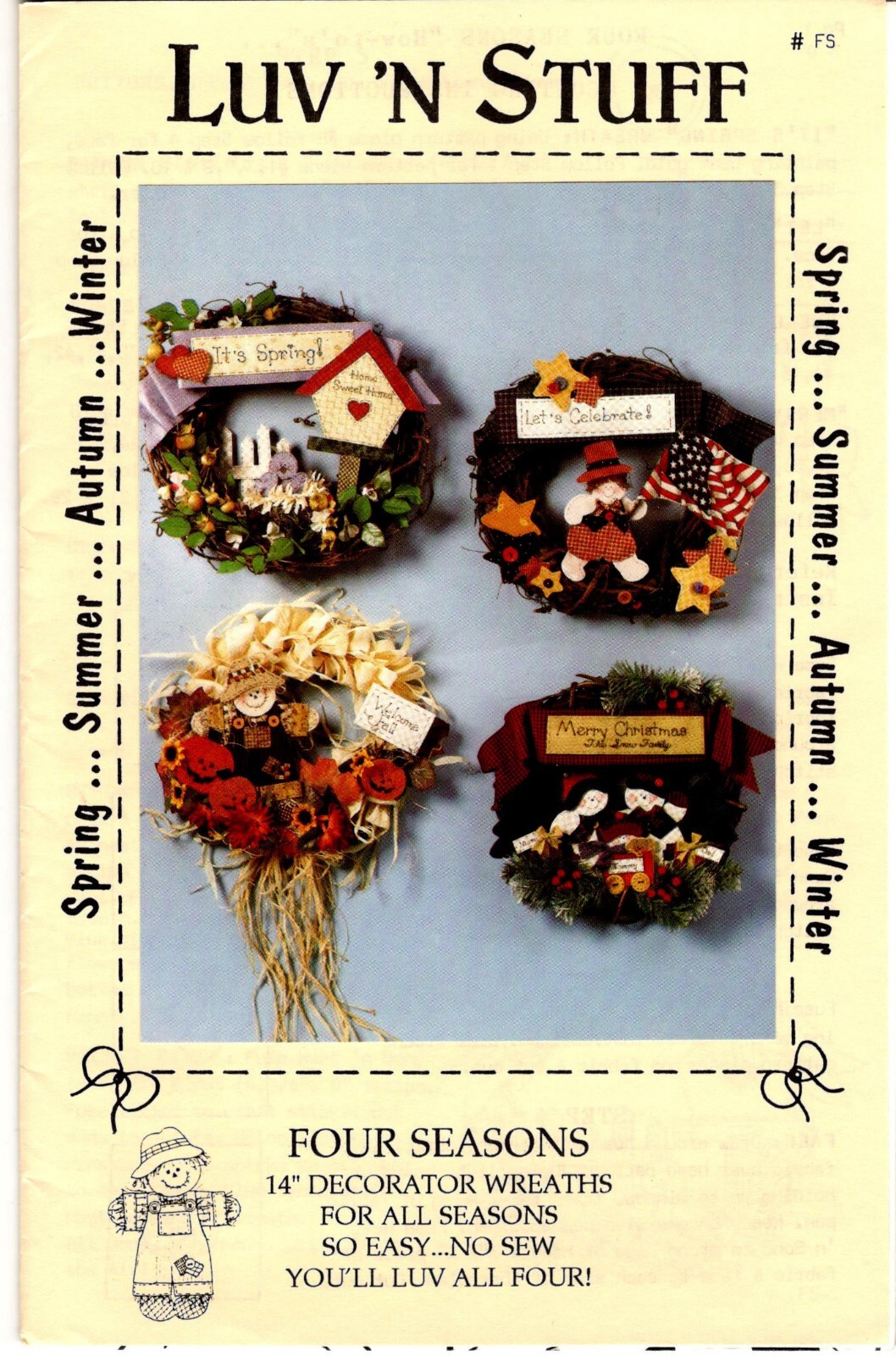 Four Seasons Decorator Wreaths Craft No Sew Pattern by Luv 'N Stuff