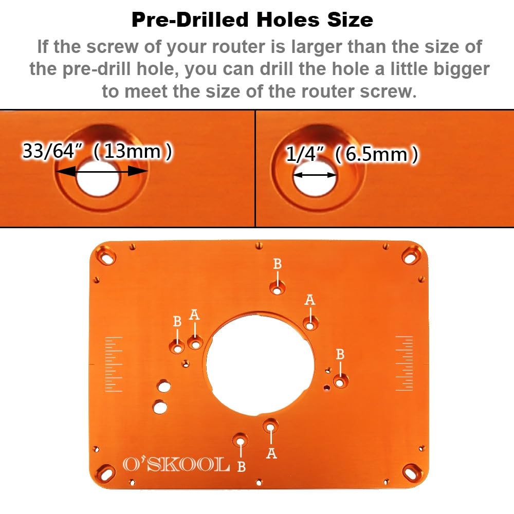 O'Skool Oskool Precision Aluminum Router Table Insert Plate Router Templates
