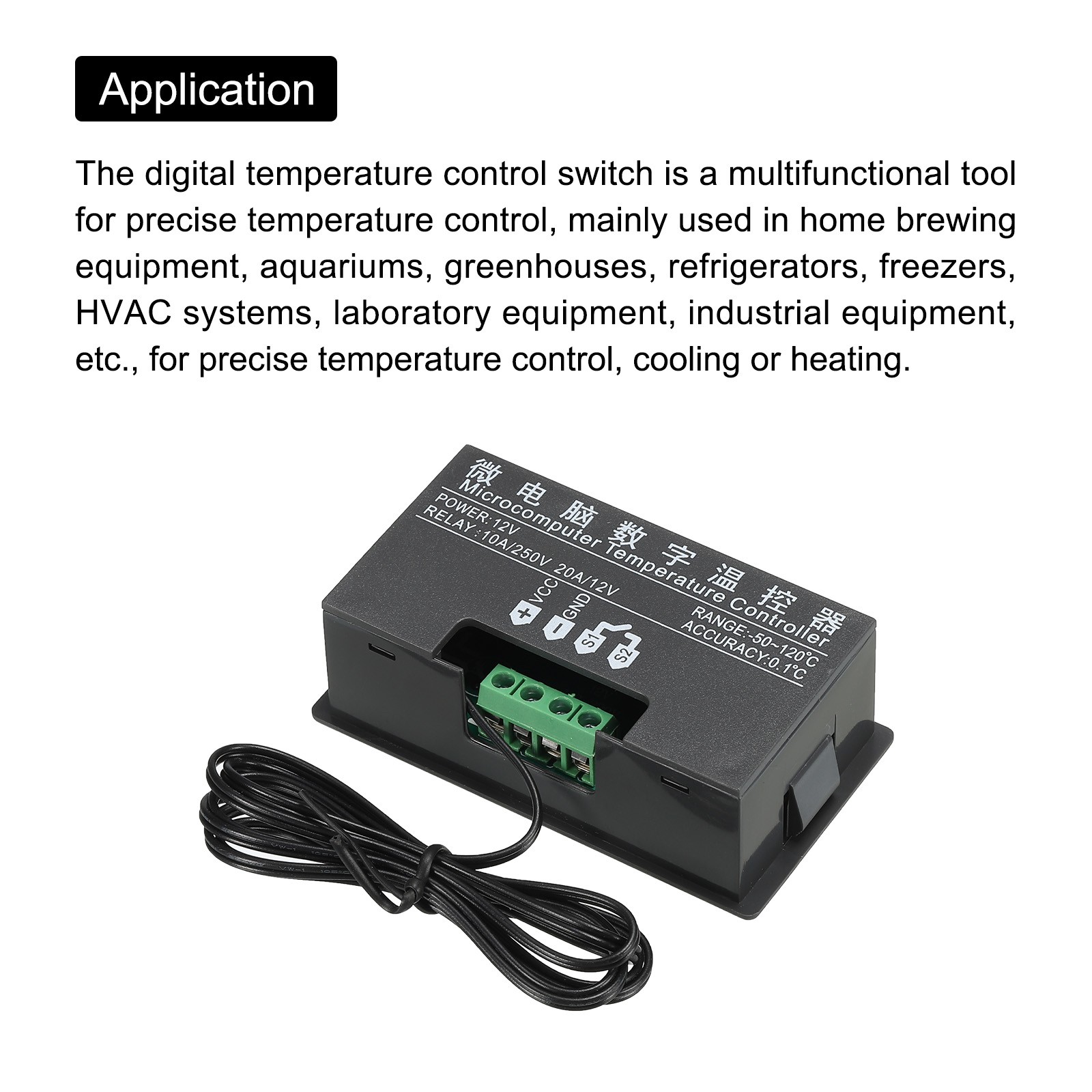 12V DC LED Digital Temperature Controller Thermostat Heating Cooling -20 - 100°C