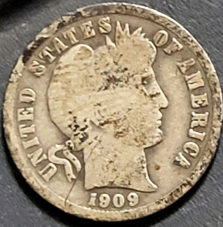 1909 Barber Dime Free Shipping