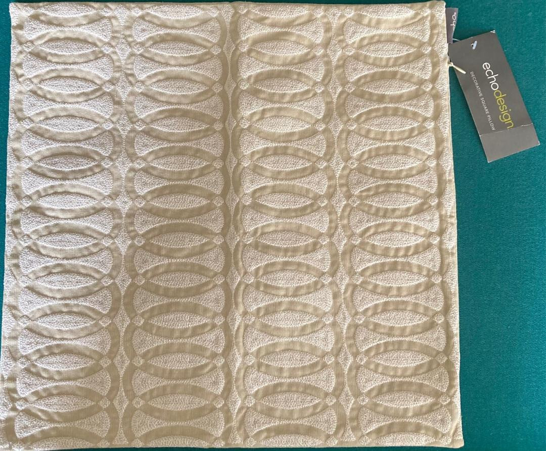 NEW~ECHO DESIGN~DECORATIVE PILLOW SHAM~SQUARE~16" X 16"~ABSTRACT PALM~ALL COTTON
