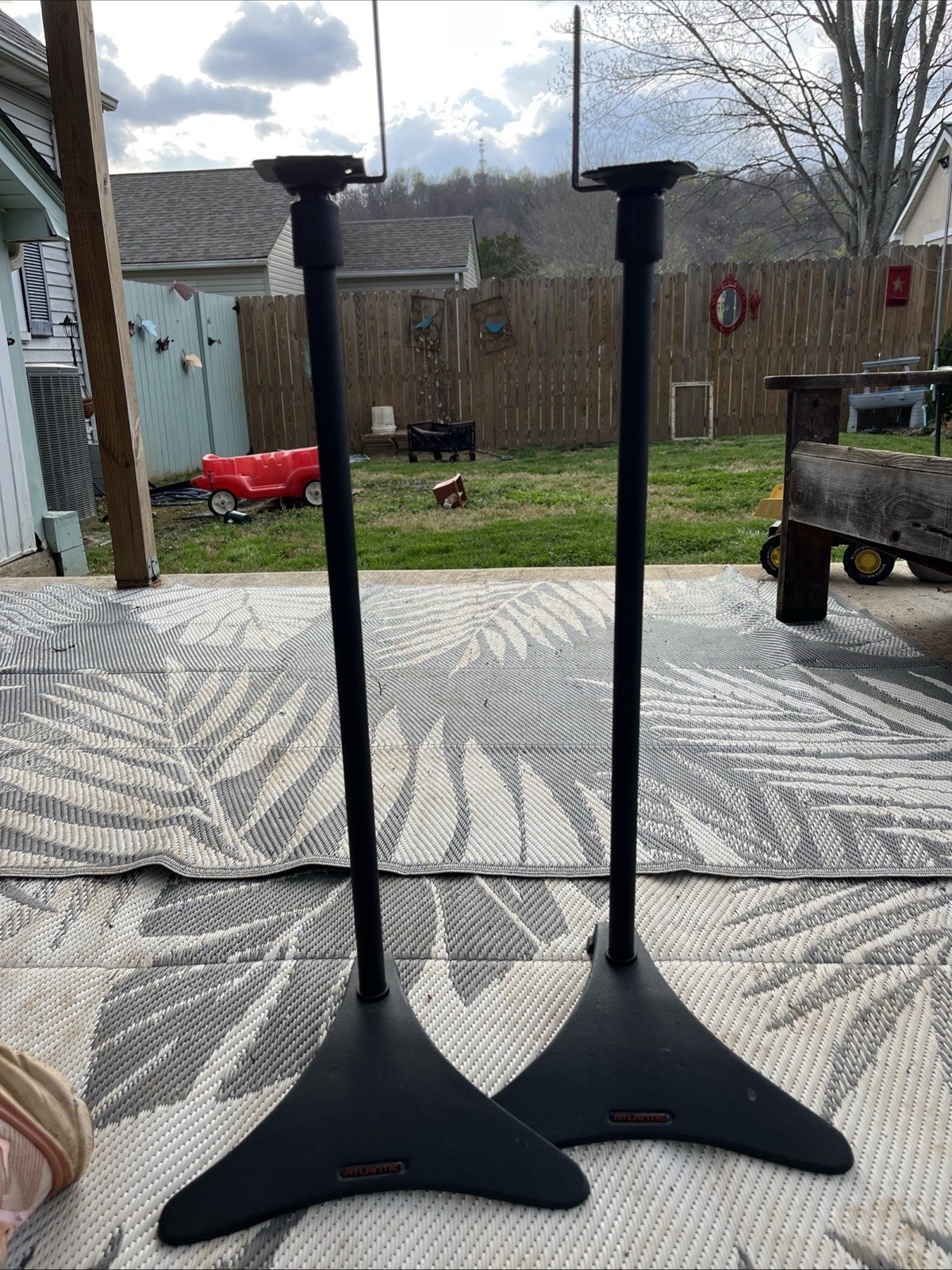Atlantic adjustable metal satellite speaker stands speakers READ