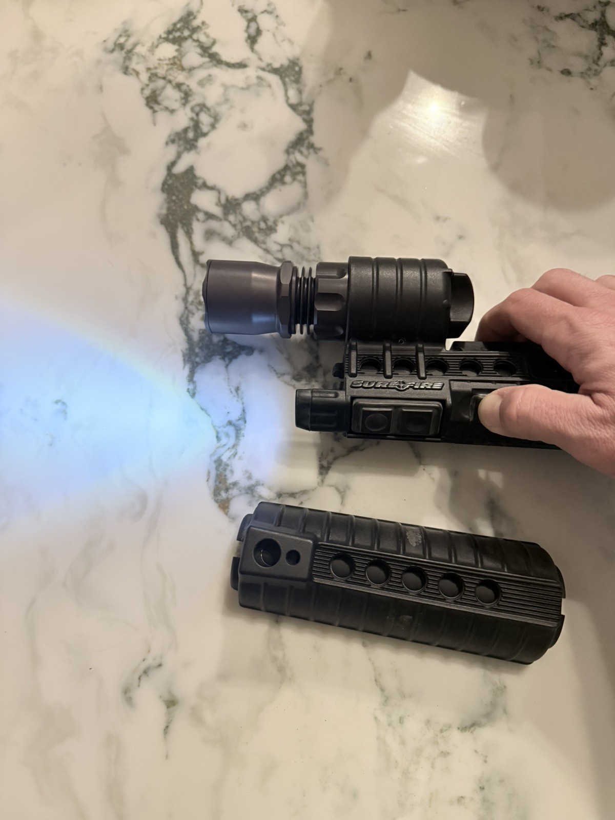 Surefire M500a Handguard with Blue LED Navigation Lights - Fully Functional